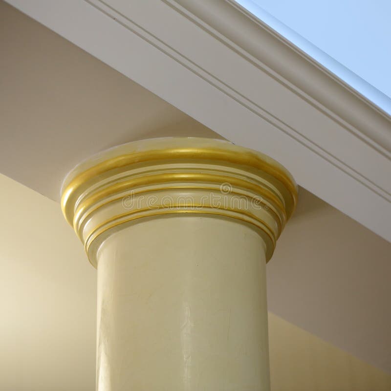 Classic Column Corner Finial Detail of Parthenon Showing Scrolls and