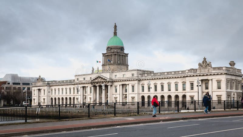 Architectural detail of The Custom House in Dublin, Ireland