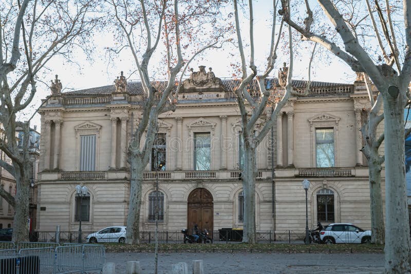 Architectural detail of the Fabre museum in Montpellier