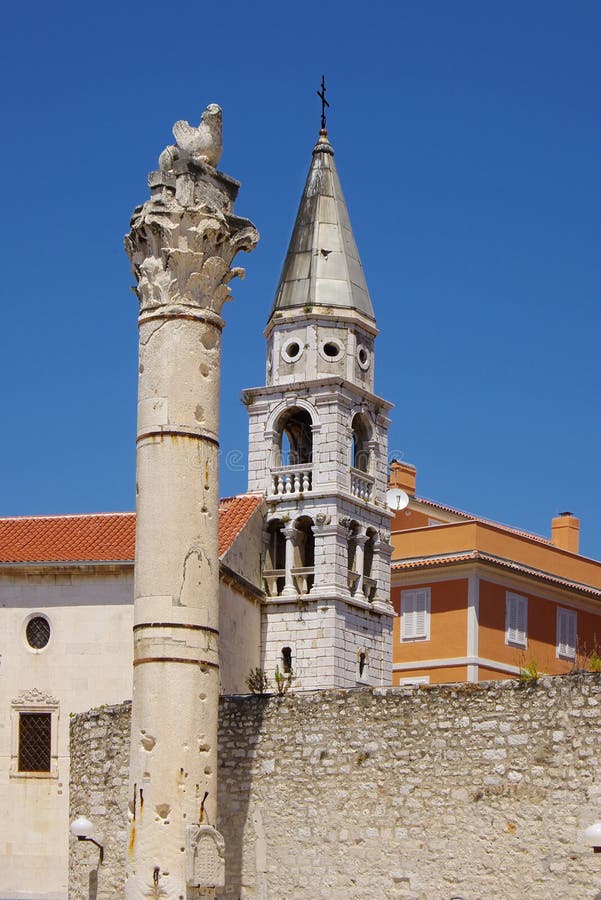 Architectural detail of a Temple. Zadar, Croatia