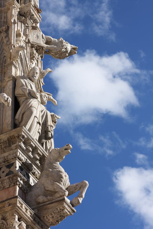Architectural details of cathedral in Siena