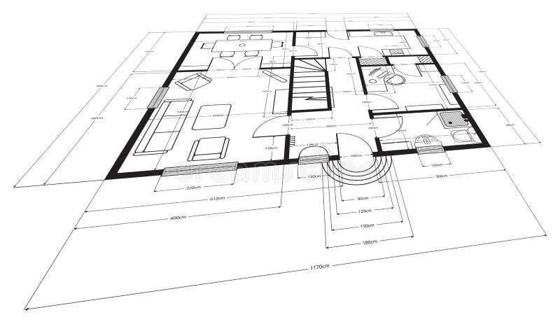 Architectural drawing royalty free illustration