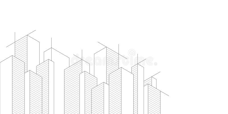 Architectural drawing with building construction royalty free illustration