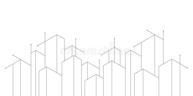 Architectural drawing with building construction royalty free illustration