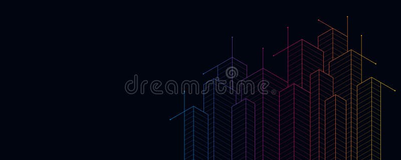 Architectural drawing with building construction vector illustration