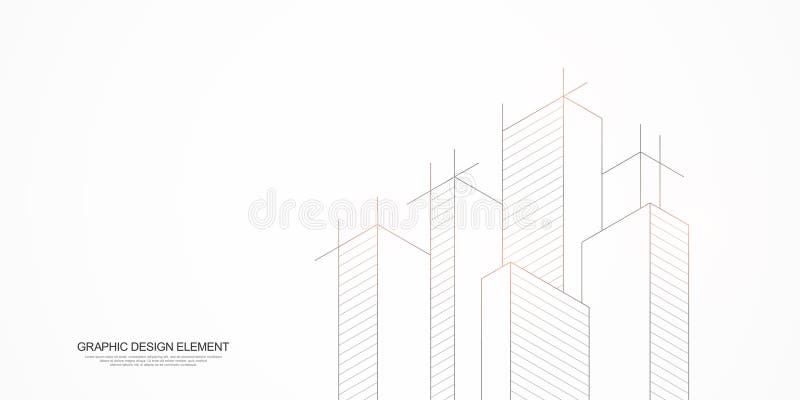 Architectural drawing with building construction royalty free illustration