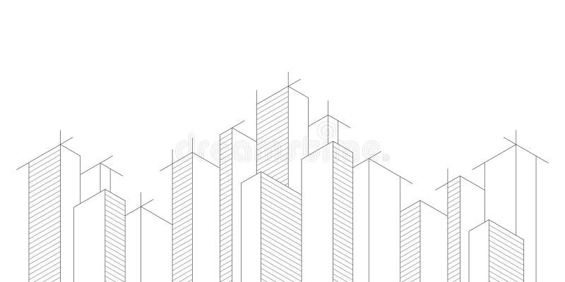 Architectural drawing with building construction royalty free illustration