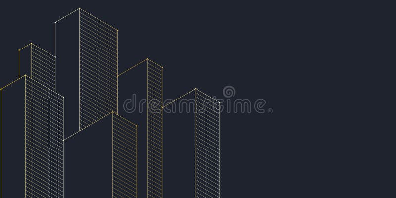 Architectural drawing with building construction vector illustration