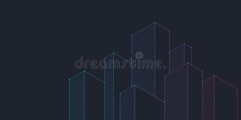 Architectural drawing with building construction royalty free illustration