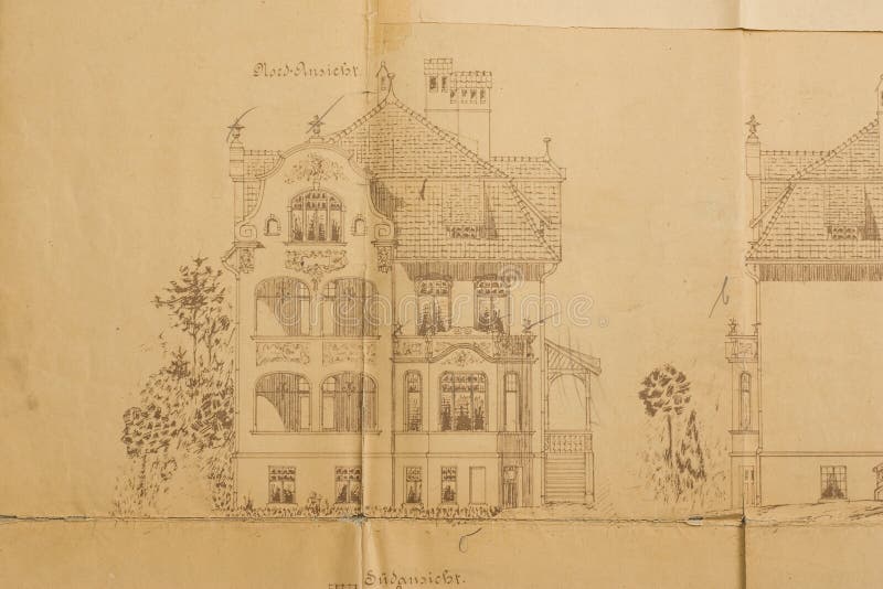 Architectural drawing of house vector illustration