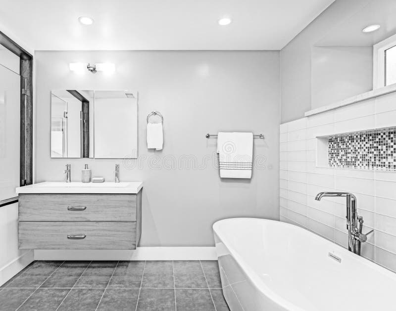 Architectural drawing of modern bathroom illustration royalty free illustration