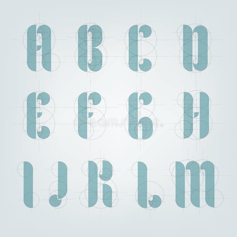 Architectural drawing plane alphabet stock illustration