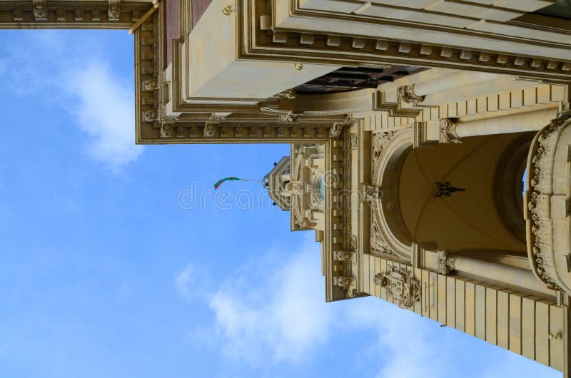 Architectural element against the sky.State institution, Executive power,Azerbaijan,Baku. stock photography Architectural element against the sky.State institution, Executive power,Azerbaijan,Baku. stock photography