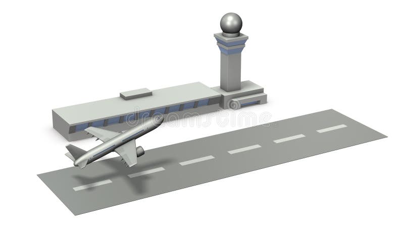 Architectural models of airports. vector illustration
