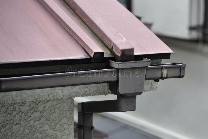 Architectural Rain Gutter Construction Pipe Stock Photo Image of