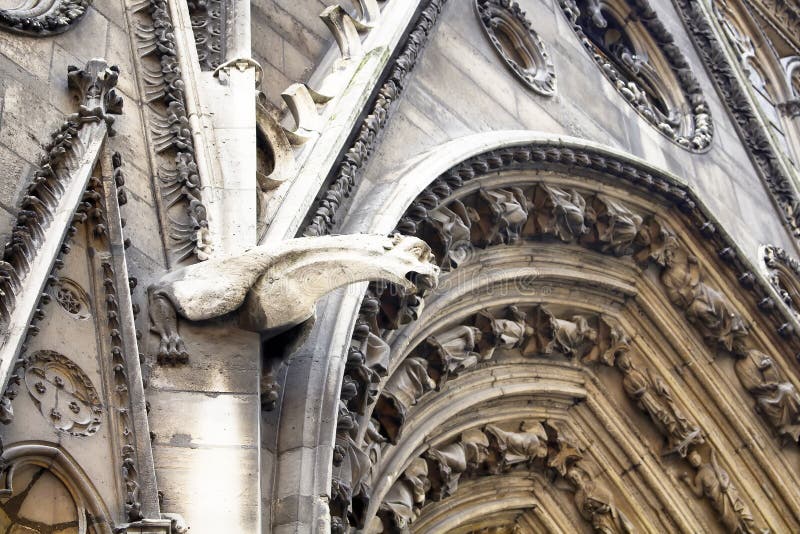 Architecturale details van Notre Dame-kathedraal royalty-vrije stock foto's Architecturale details van Notre Dame-kathedraal royalty-vrije stock foto's