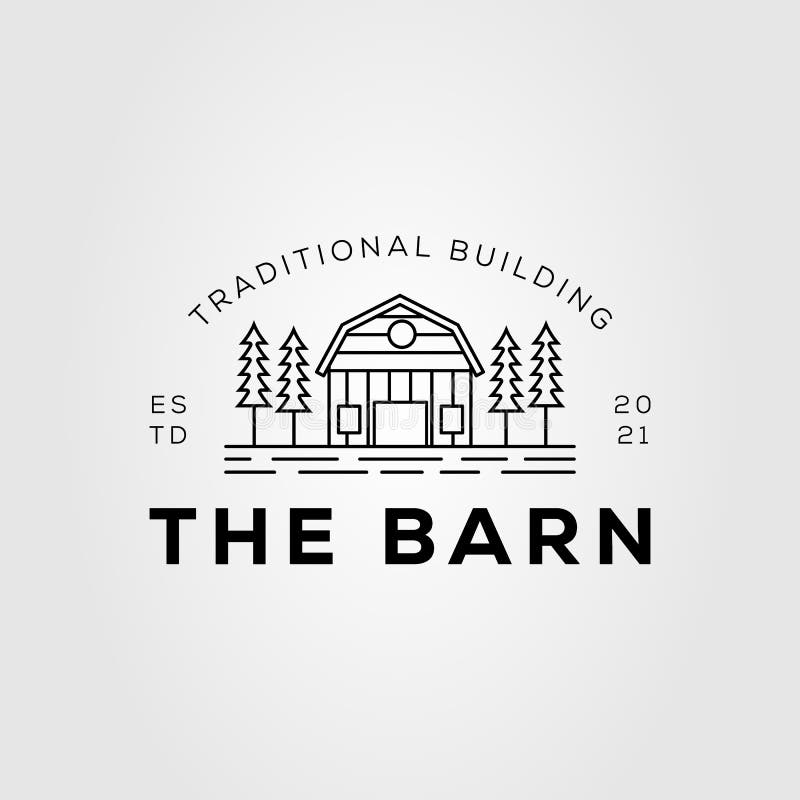 Architecture Barn and Cottage Outline Logo Vector Illustration Design ...