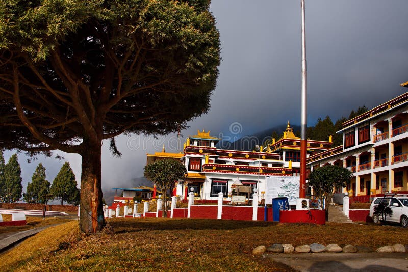Architecture of Buddhist monastery stock image