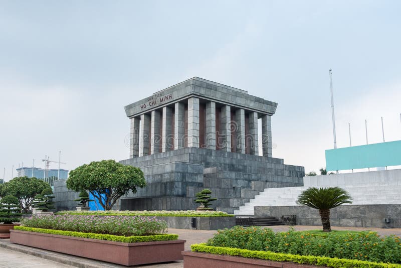 Architecture building Ho Chi Minh Mausoleum place of revolutionary leader in center of Ba Dinh Square stock photography Architecture building Ho Chi Minh Mausoleum place of revolutionary leader in center of Ba Dinh Square stock photography