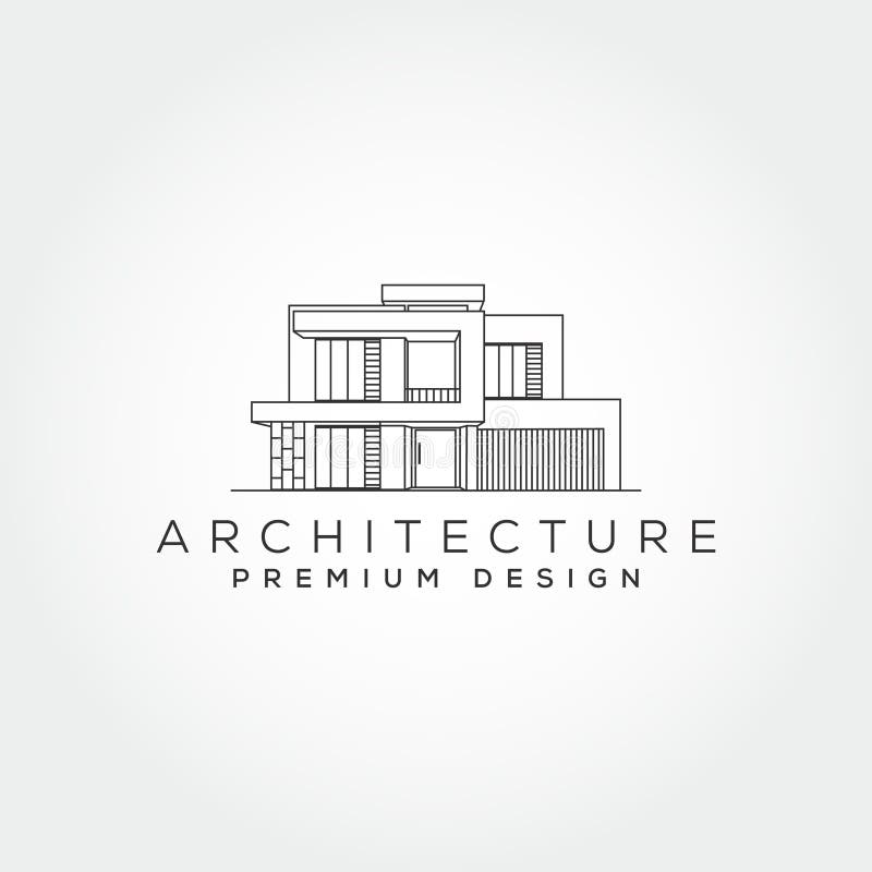 Architecture building logo vector illustration design construction contractor line art design logo. Civil engineering line art vectors