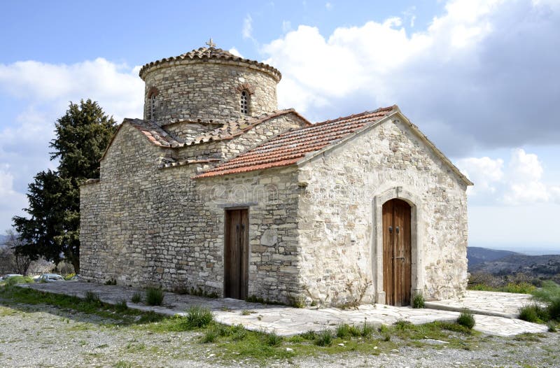 Architecture de vieille église en village de Kato Lefkara photo libre de droits Architecture de vieille église en village de Kato Lefkara photo libre de droits