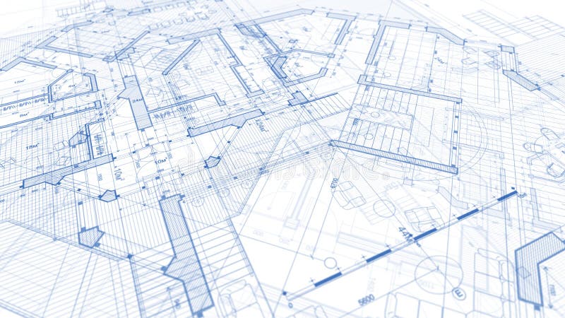 Architecture design: blueprint plan - illustration of a plan mod