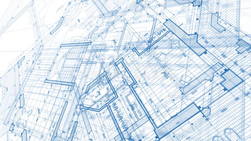 Architecture design: blueprint plan - illustration of a plan mod stock photos