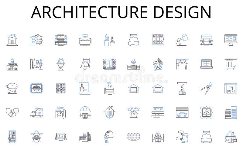Architecture design line icons collection. Gardening, Vegetables, Harvest, Plot, Community, Sustainability, Compost royalty free illustration