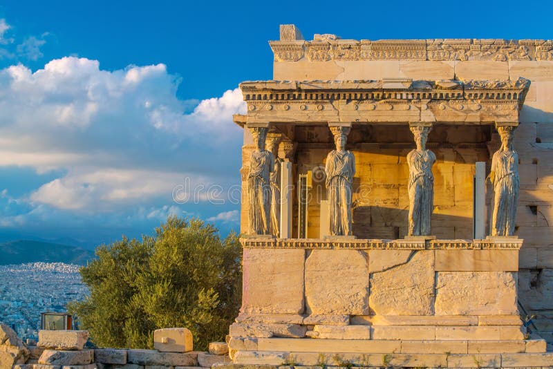 Architecture detail of ancient building in Acropolis, Athens royalty free stock photos
