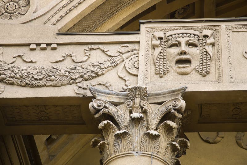 Architecture detail closeup of an old building royalty free stock images