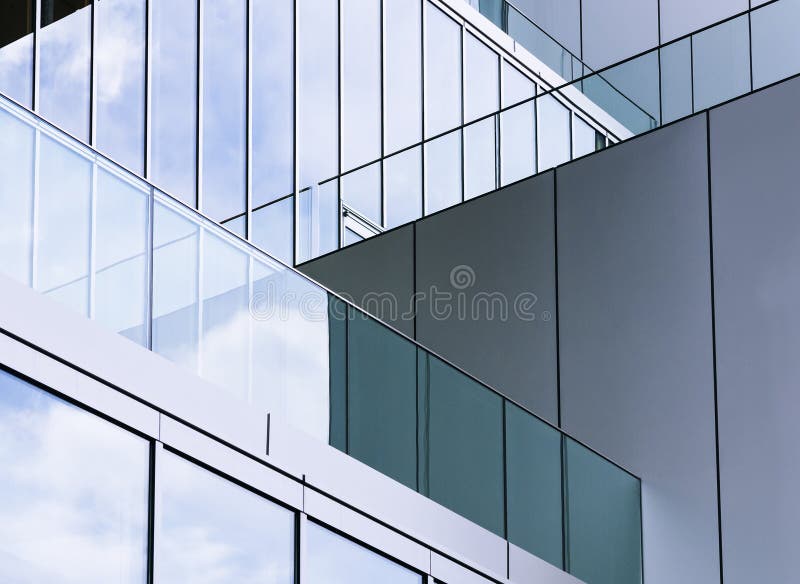 Architecture detail Glass wall Modern building exterior