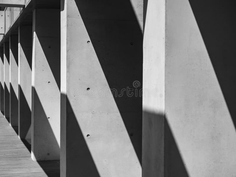 Architecture Details Modern Building Concrete Columns Perspective ...