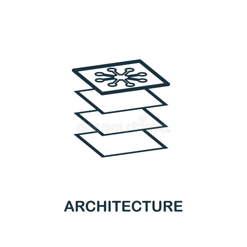 Architecture icon outline style. Thin line creative Architecture icon for logo, graphic design and more stock illustration