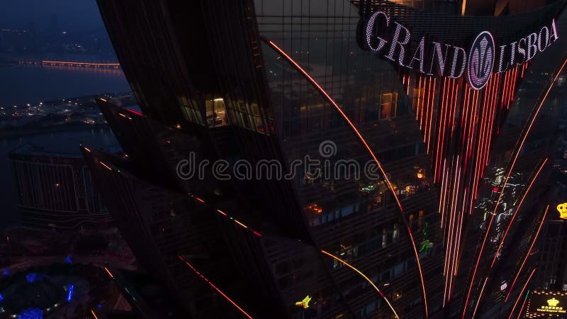 Architecture lumineuse au coeur de macau la nuit clips vidéos