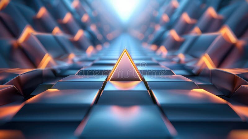 Architecture lumineuse une pyramide dorée émergeant d'une mer de cubes brillants une exploration visuelle de la lumière et de la f. Une pyramide dorée rayonnante et imposante s'élève d'une mer de cubes chatoyants créant un chef-d'oeuvre architectural lumineux cette oeuvre abstraite explore l'interaction de la lumière et de la forme capturant l'essence de la structure lumineuse et l'impact visuel ai génératif
