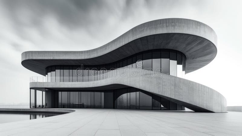 Architecture Modern Design, Concrete House Stock Image - Image of