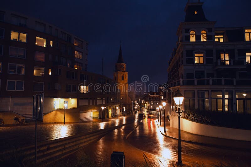City at night den haag 