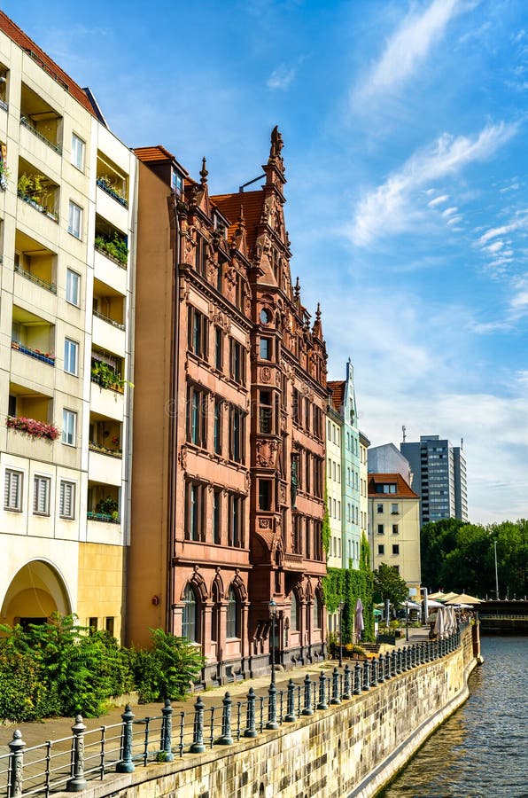 Architecture of the Nikolaiviertel Quarter of Berlin, Germany Stock
