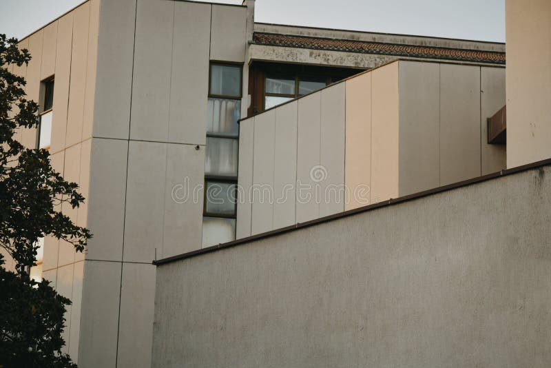 Architecture, part of the house against the sky. Nice industrial stock photo