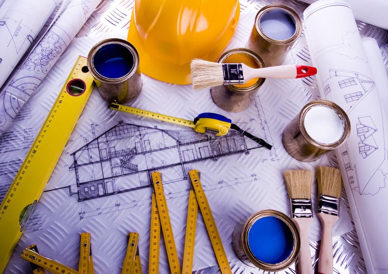 Architecture plans stock photos