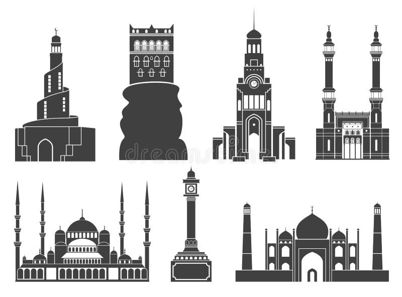 Architectuur Westelijk Azië royalty-vrije illustratie