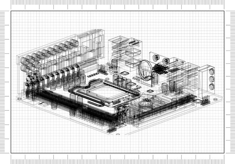 Architekt Blueprint stock abbildung Architekt Blueprint stock abbildung