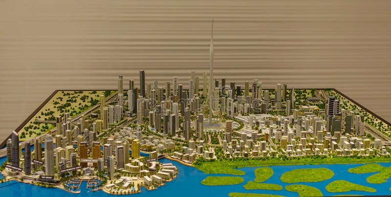 Architektoniczny model Dubaj śródmieście zdjęcia stock Architektoniczny model Dubaj śródmieście zdjęcia stock