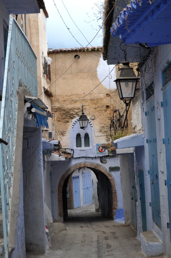 Architektur der schönen blauen Stadt Chefchaouen, Marokko lizenzfreie stockfotografie Architektur der schönen blauen Stadt Chefchaouen, Marokko lizenzfreie stockfotografie