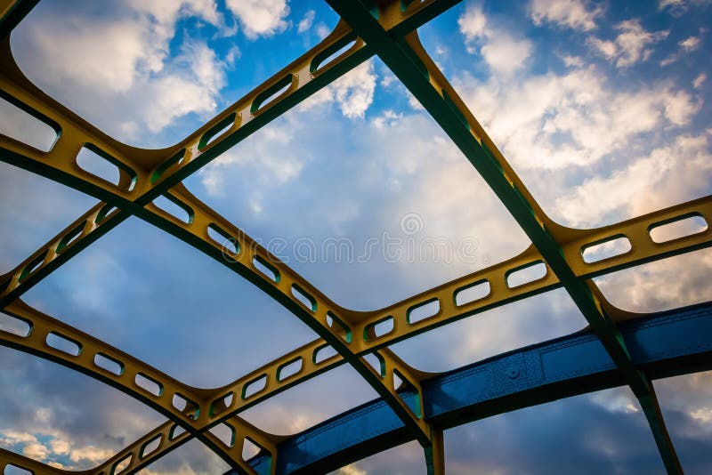 Architekturdetails über Howard Street Bridge, in Baltimore, stockfoto Architekturdetails über Howard Street Bridge, in Baltimore, stockfoto