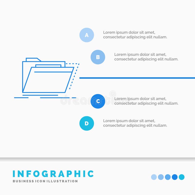 Archive, catalog, directory, files, folder Infographics Template for Website and Presentation. Line Blue icon infographic style royalty free illustration