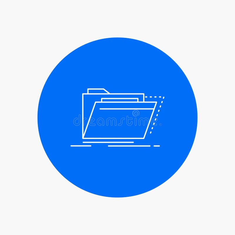 Archive, catalog, directory, files, folder White Line Icon in Circle background. vector icon illustration royalty free illustration