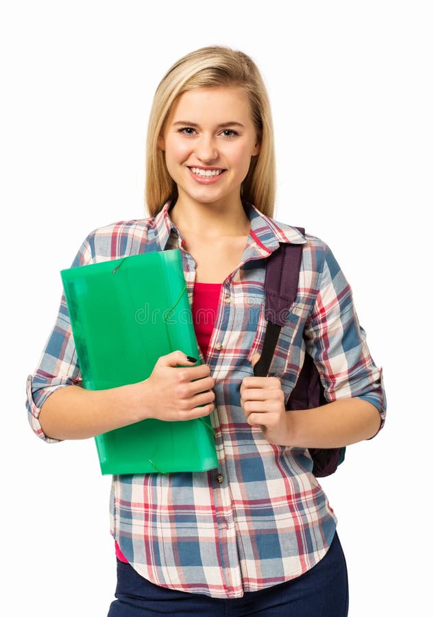 Archivio femminile di With Backpack And dello studente di college immagine stock libera da diritti Archivio femminile di With Backpack And dello studente di college immagine stock libera da diritti
