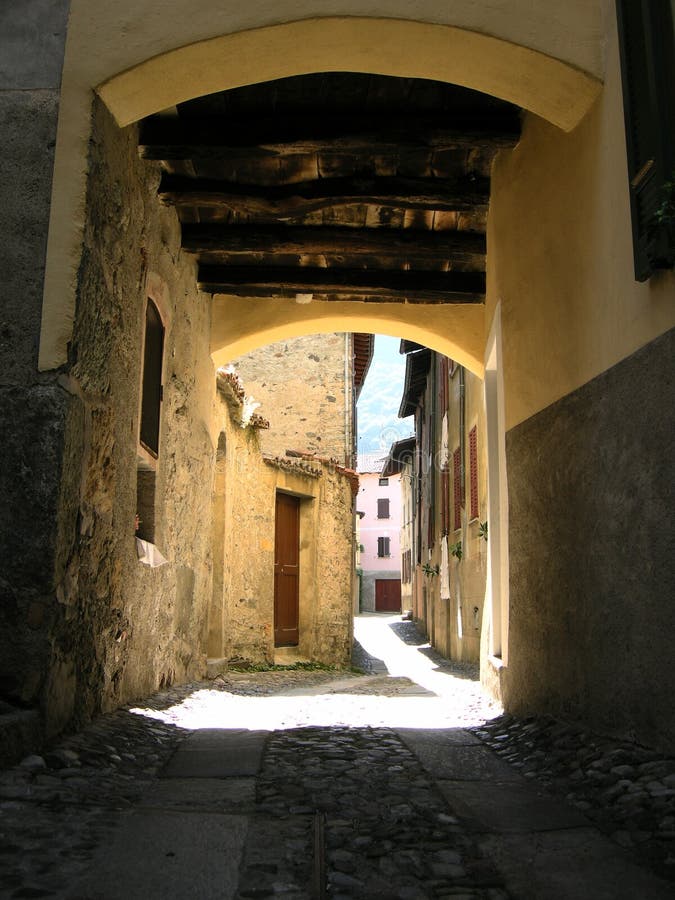 Archway Tuscan village Italy