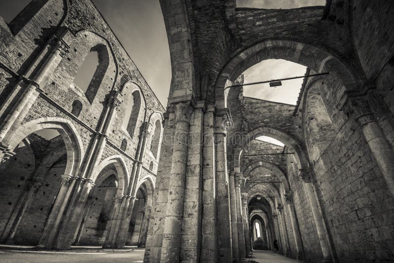 Archway of the unfinished Abbey of San Galagano